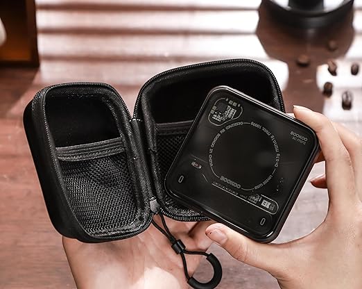 BOOKOO Coffee Scale with Storage Bag Esprosse Scale with Timer Mini Digtial Coffee Scale Rechargeable with Auto Mode Flow Rate Mode Scale for Coffee APP Bluetooth Connection Coffee Bean Scale