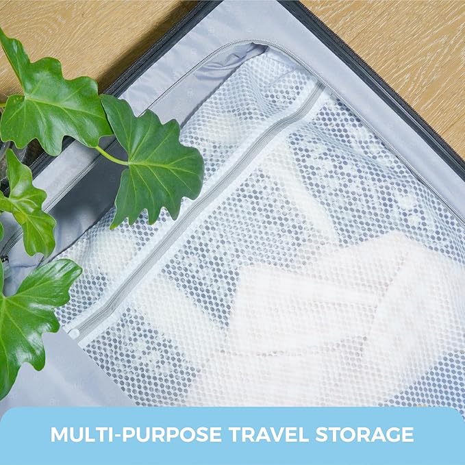 (2 PCS) Large 24x24" Honeycomb Mesh Laundry Bags - Delicates, Lingerie, Bra, Garment Wash - Durable Mesh Wash Bags for Washing Machine - Travel & Laundry Room Organization