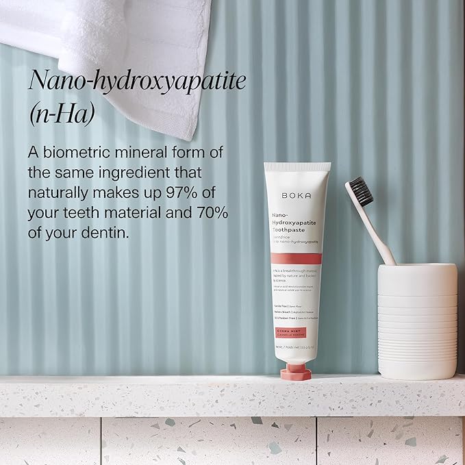 Boka Fluoride Free Toothpaste, Nano Hydroxyapatite Toothpaste, Appropriate for Sensitive Teeth - for Adult, Kids Oral Care - Cinnamon Mint Flavor, 4 Fl Oz 3Pk US Manufactured