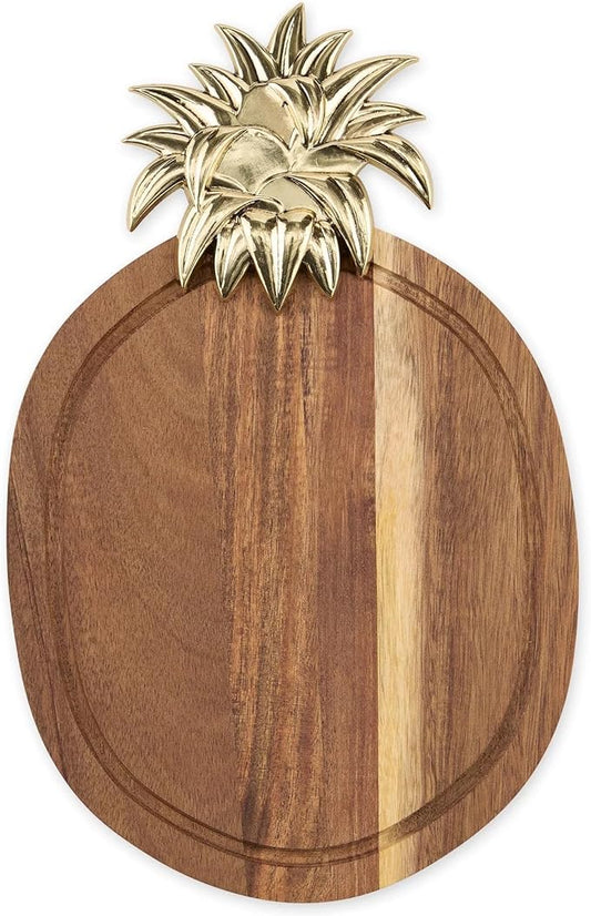 Design Imports Acacia Wood Cutting Board Set, 7 x 11 Inches, with Pineapple Design