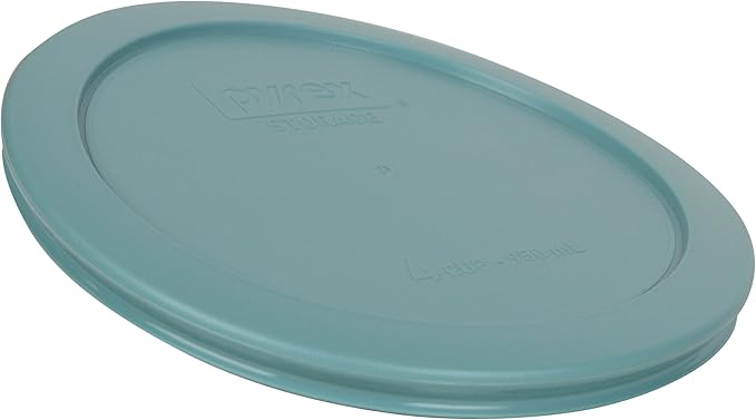 Pyrex 7201-PC 4-Cup Turquoise Plastic Food Storage Lid, Made in USA - 3 Pack