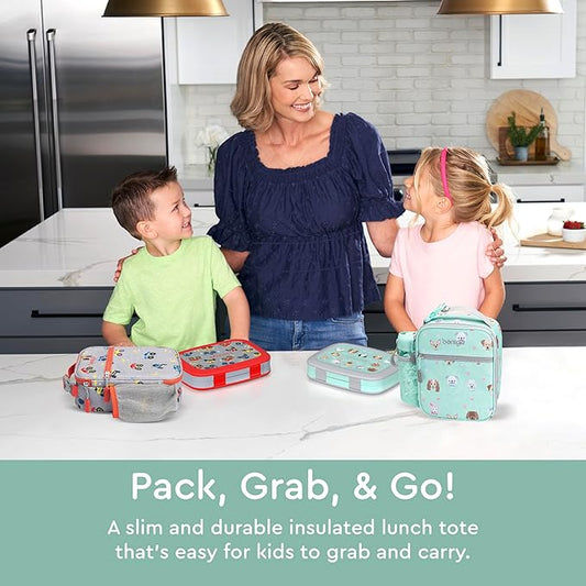 Bentgo® Kids Insulated Lunch Tote - Water-Resistant, Reusable, Lightweight & Durable Lunch Bag with Water Bottle Holder & Mesh Pocket, Fits Lunch Box & Water Bottle - Ideal for Ages 3+ (Puppy)
