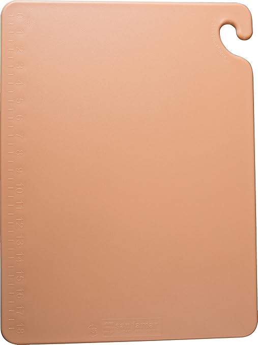 San Jamar - CB121834BR CB121834 Cut-N-Carry Co-Polymer Cutting Board, 18" Length x 12" Width x 3/4" Thick, Brown