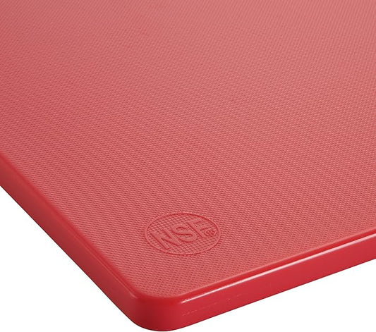 Winco Heavy-Duty Plastic Cutting Board, 15" x 20" x 1/2", Red Medium