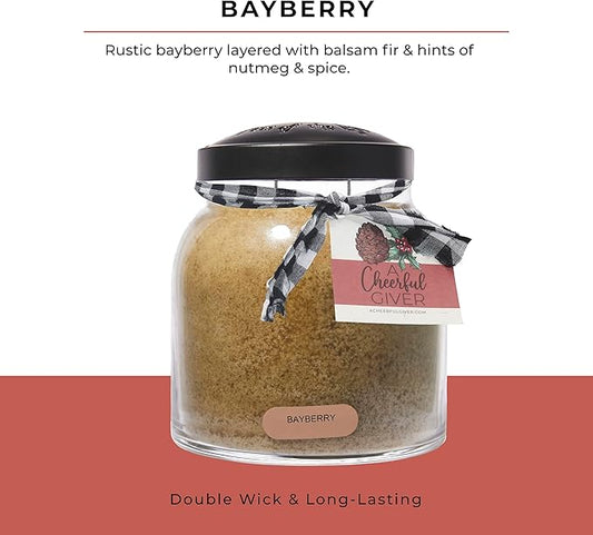 A Cheerful Giver - Bayberry - 34oz Papa Scented Candle Jar with Lid - Keepers of the Light - 155 Hours of Burn Time, Gift for Women, Green