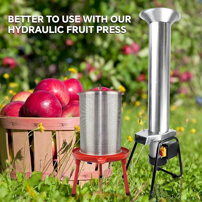 SQUEEZE master Electric Grinder -Stainless Steel Fruit Crusher-1100W-3400R/min-Apple Crusher For Wine and Cider Pressing