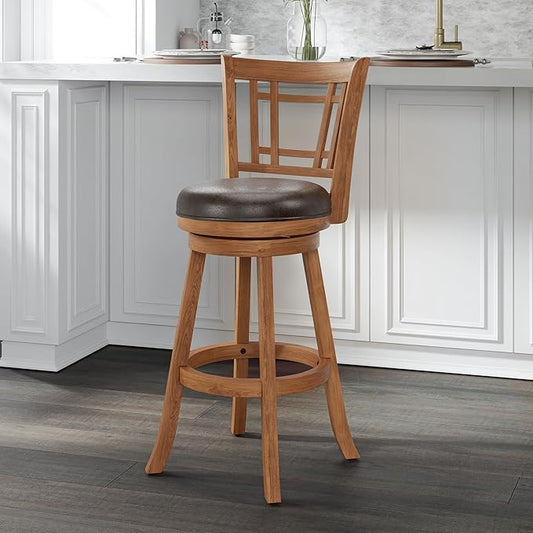 Hillsdale Fairfox 30.5" Wood Swivel Bar Height Stool, Oak