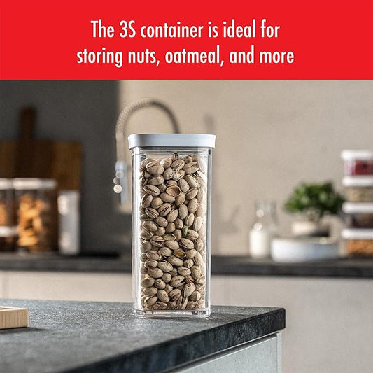 ZWILLING Fresh & Save Cube Boxes, Plastic, Airtight Dry Food Storage Container, Small Tall Cube, 3S Container, 1.4-qt