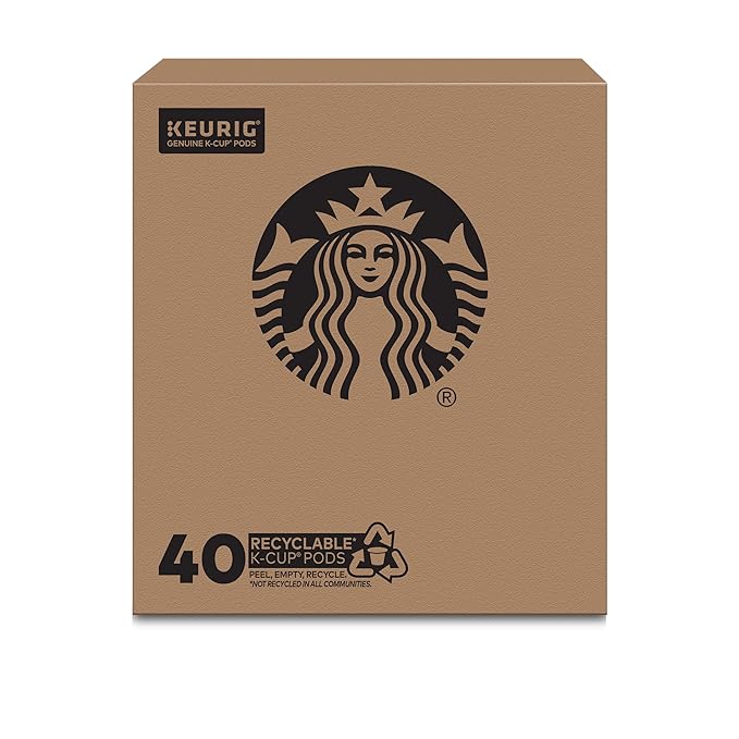 Starbucks K-Cup Coffee Pods, Flavored Hot or Iced Coffee, Caramel, 40 Keurig Pods