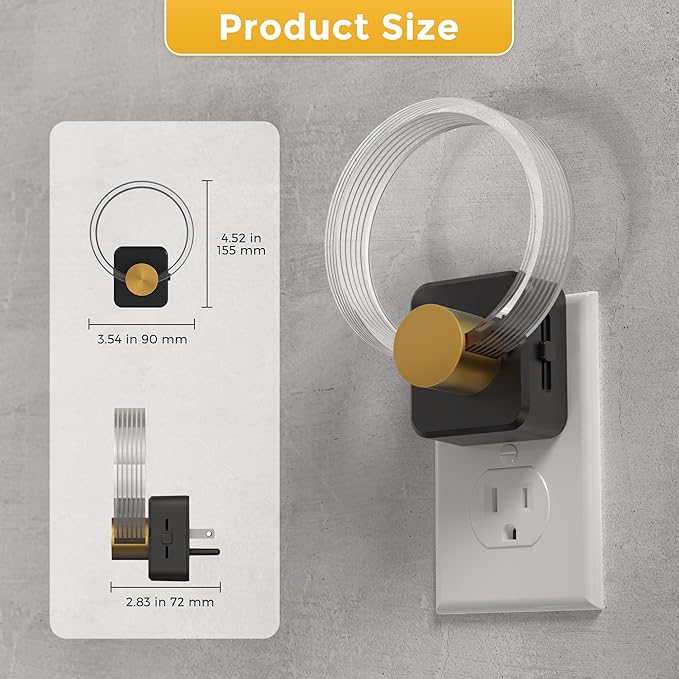 L LOHAS LED Night Lights Plug into Wall, 2 Pack Plug in Night Lights with Light Sensor, 3000K Soft White, 0-100LM Brightness Adjustable, Acrylic Nightlight for Bathroom Bedroom Hallway