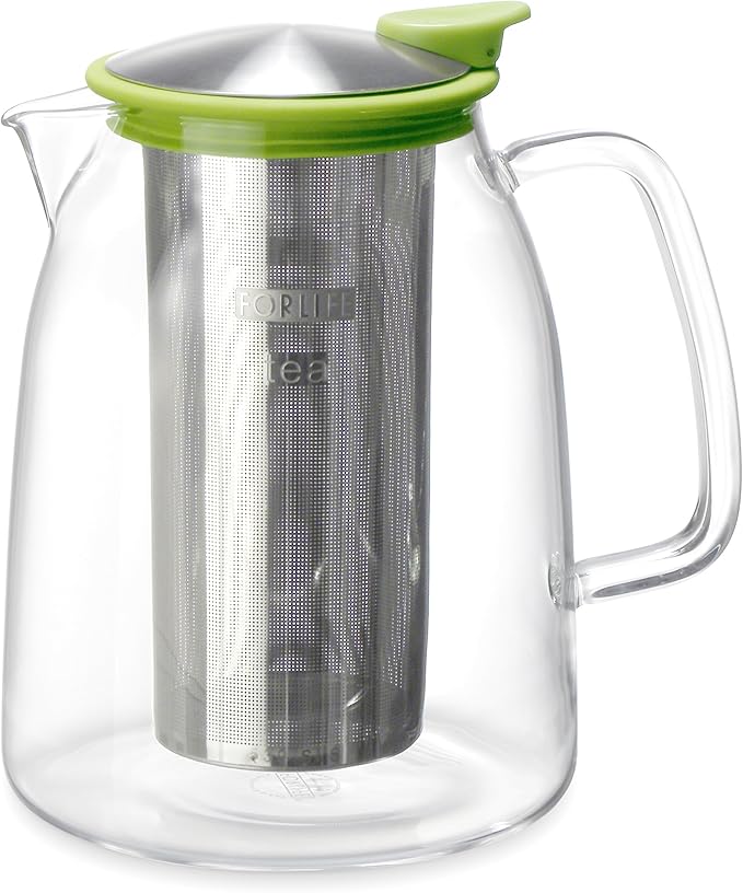 FORLIFE Mist Iced Tea Jug with Basket Infuser, 68-Ounce, Lime
