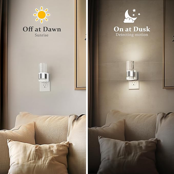JandCase Night Light, Night Lights Plug into Wall,LED Nightlight with Adjustable Brightness, 5000K,Automatic Night Light Plug in with Auto Light Sensor for Bathroom Hallway Room Decor