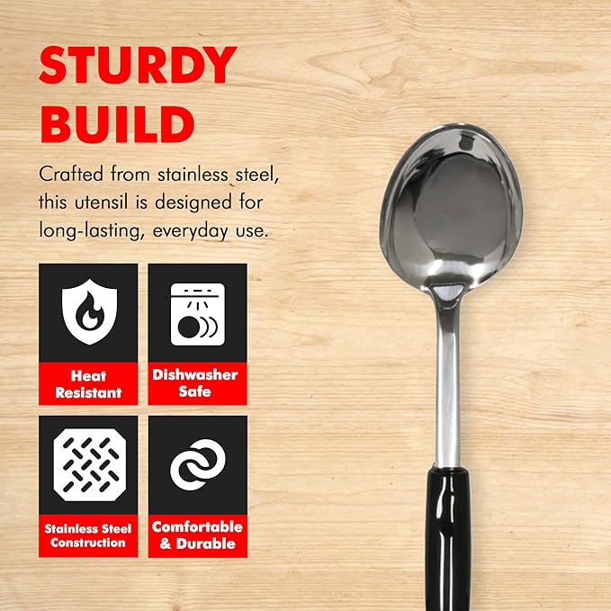 Chef Craft Select Heavy Duty Basting Spoon, 12 inch, Stainless Steel