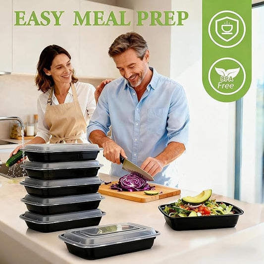 90 Pack 28 oz Meal Prep Containers Reusable with Lids, BPA-Free Single Compartment Food Containers, Durable & Stackable To-Go Boxes, Reusable Microwave Freezer Dishwasher Safe