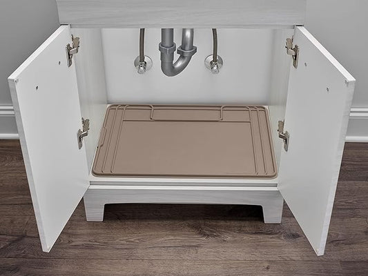 WeatherTech SinkMat β Waterproof Under Sink Liner Mat for Kitchen Bathroom β 28β x 19β Inches - Durable, Flexible Tray β Home undersink Organizer Must Haves, Tan