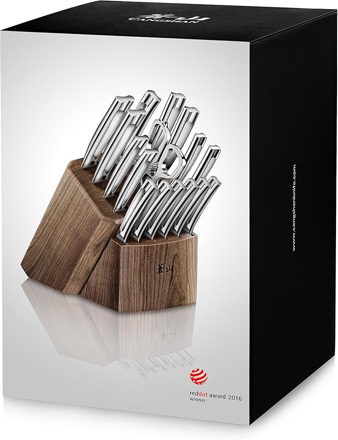 Cangshan N1 Series 1022636 German Steel Forged 17-Piece Knife Block Set, Walnut