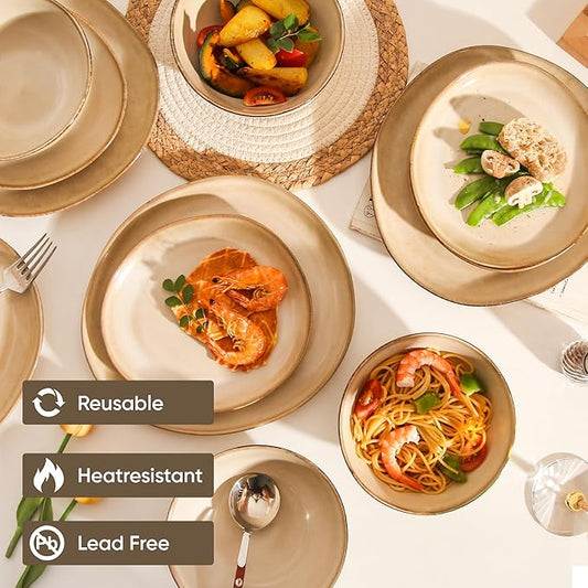 Decosignature 12-Piece Stoneware Dinnerware Set for 4 (Cream)