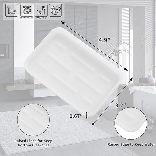 Silicone Kitchen Sink Organizer Tray for Multiple Usage,Easy Clean Sponges Holder for Kitchen Bathroom Counter or Sink,Dish Soap Dispenser,Scrubber,Bottle,Cup Ttanslucent 4.9βx 3.2β