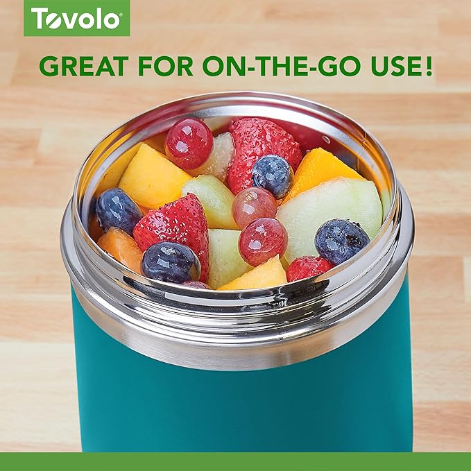 Tovolo 2 Quart Food Traveler Marine Blue - Stainless Steel Food Storage Container, Double Wall Insulated Thermos for Hot and Cold Food, Spill-Proof Travel Container, BPA-Free, Dishwasher Safe