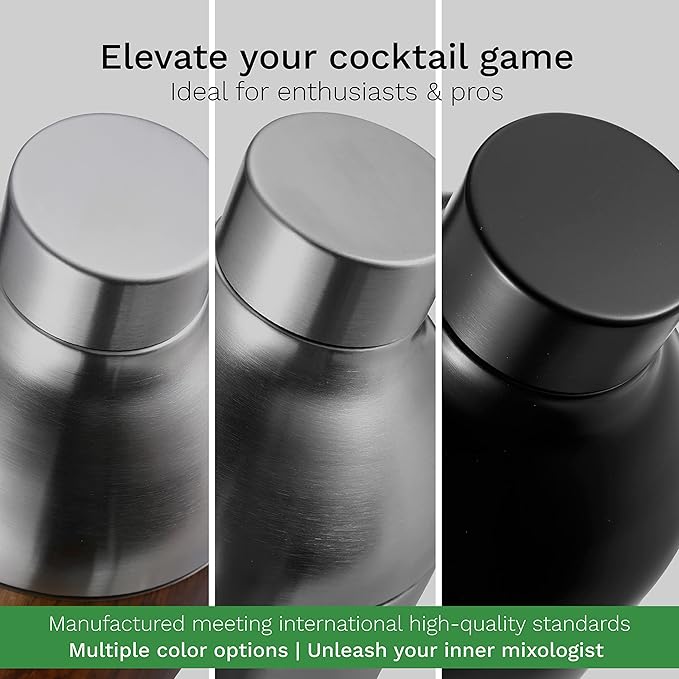 The Mixologer Cocktail Shaker & Tumbler | 19 oz Stainless Steel Drink Mixer with Built-in Measurements, Leak-Proof Design & Vacuum Insulation | Ideal to Mix Whiskey, Cocktails & More | Rose Gold