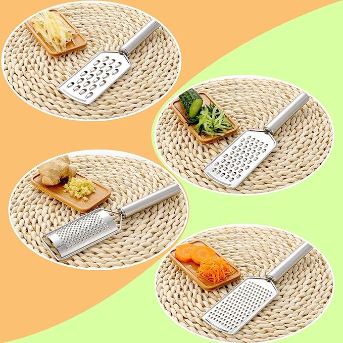 Handheld Cheese Grater, Cheese Zester Stainless Steel, Lemon Zesters, Kitchen Vegetable Peeler, Food Zesters Grater Slicer for Ginger Garlic Chocolate Fruits, Zester Graters with Handle