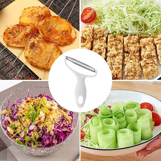 Upgrade 2 pack Veggie cabbage shredder for coleslaw stainless steel cucumber carrot Potato peeler grater slicer,Kitchen gadgets (white)