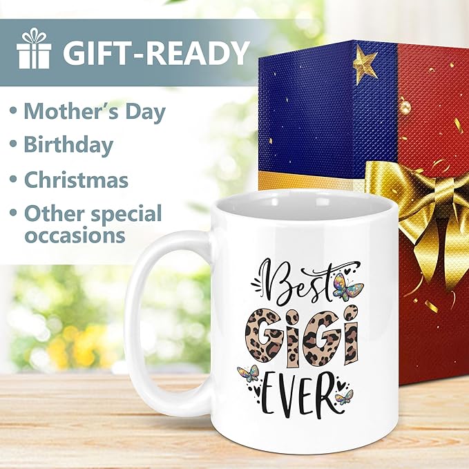 Gigi Gifts 11oz Mug, Mothers Day Gifts for Gigi, Grandma Birthday Gift from Grandkids,Best Grandma Ever Mug