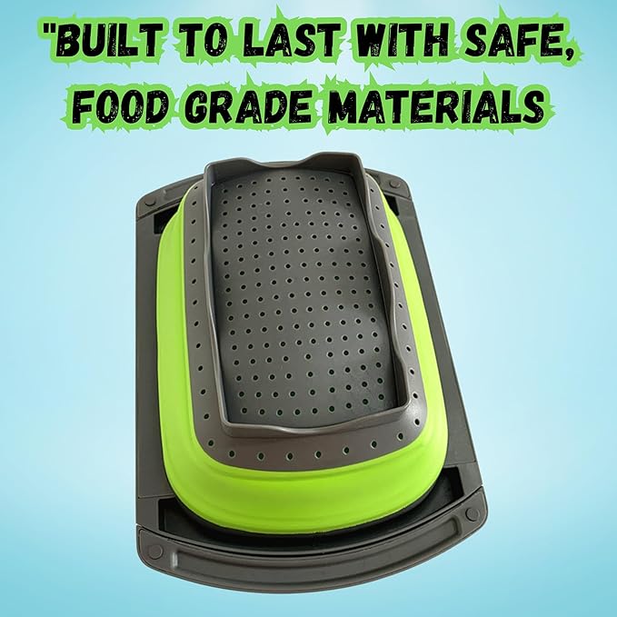 Collapsible Colander Set,Premium Food Grade Silicone Folding Strainers with Handles Space Saving Colanders for Draining Pasta,Vegetables & Fruits,Ideal for Kitchen & Travel (1pc)
