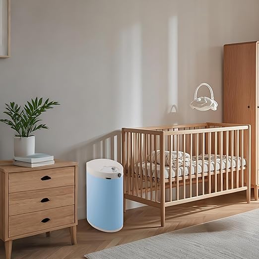 Diaper Pail, Airtight Odor Control Baby Diaper Bin with Childproof Lock, Stainless Steel Garbage Pail with lid, 15 Liter/ 4 Gallon Compact Nursery Trash Can with Removal Inner Liner, Blue