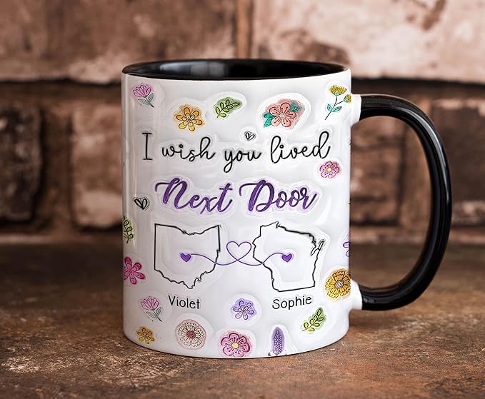 I Wish We Lived Closer Mug, Best Friends Coffee Mugs, Personalized Mugs With Names, Christmas Birthday Gifts For Best Friend Funny Mugs, Sisters Gift From Sister, Long Distance Gifts For Women