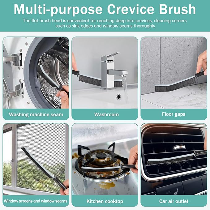 Crevice Cleaning Brush,Hard-Bristled Grout Brush,2024 New Multifunctional Gap Cleaning Brush Tool,Dead Corners Brushes for Bathroom Kitchen Tiles Window Door Slots,5pcs