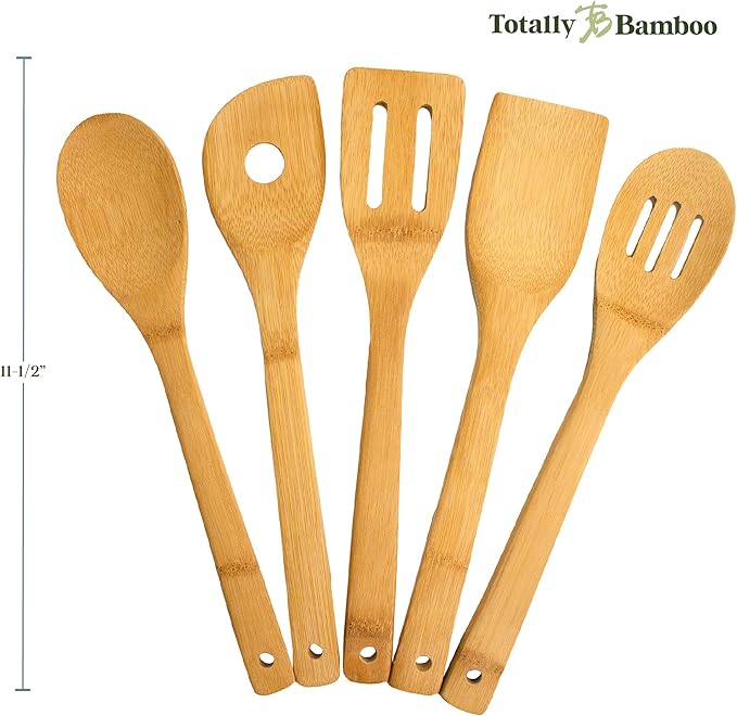 Totally Bamboo 5-Piece Cooking Utensil Set, 12" Long