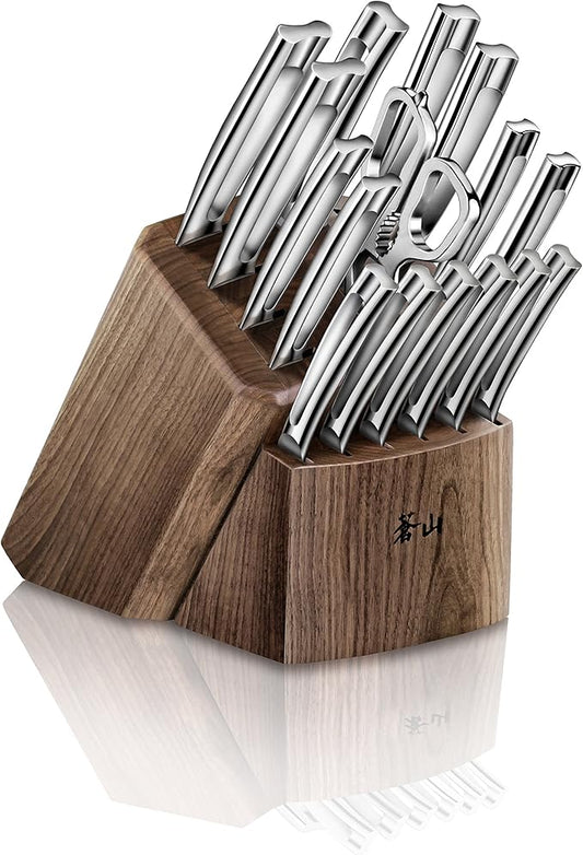 Cangshan N1 Series 1022636 German Steel Forged 17-Piece Knife Block Set, Walnut