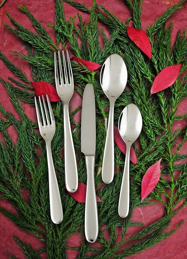 Fortessa Grand City 18/10 Stainless Steel Flatware Solid Handle Table Knife, Set of 12