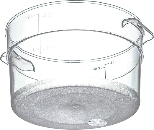 Carlisle FoodService Products Storplus Round Food Storage Container with Stackable Design for Catering, Buffets, Restaurants, Polycarbonate (Pc), 2 Quart, Clear, (Pack of 12)