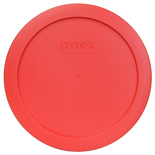 Pyrex Bundle - 3 Items: 7201-PC 4-Cup Red Plastic Food Storage Lids