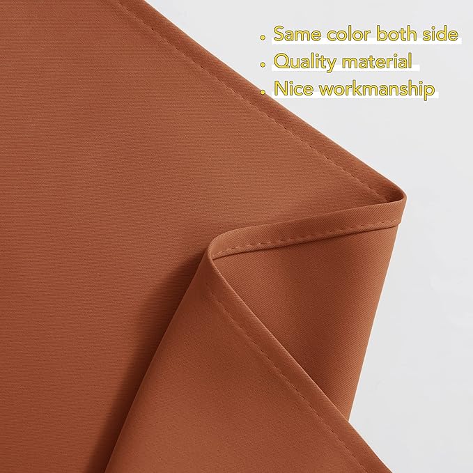 NICETOWN Swag Blackout Curtains for Bathroom, Farmhouse Style Kitchen Curtains for Windows, Thermal Insuated Waterfall Curtain Drapes for Living Room, 2 PCs, 36" x 63" x 18" per Panel, Burnt Orange