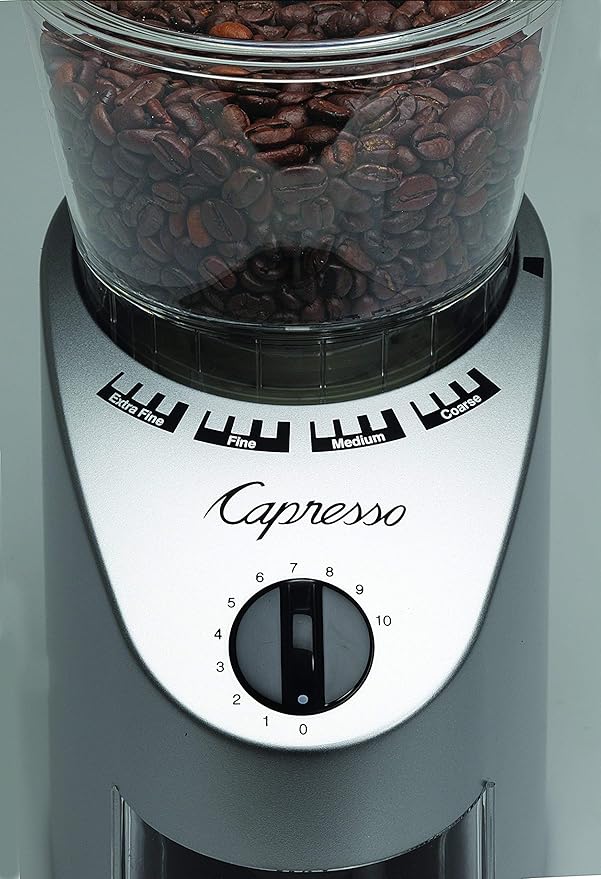Capresso 560.04 Infinity Conical Burr Grinder, Brushed Silver (Renewed)