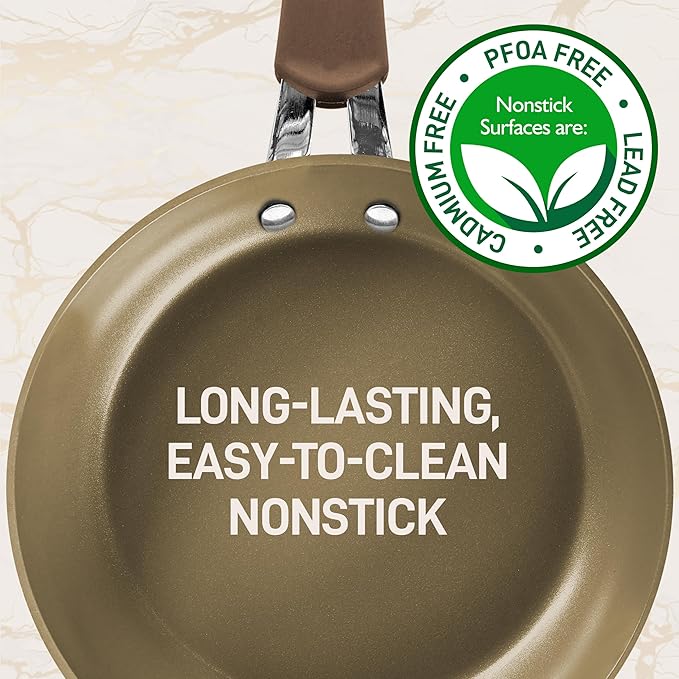 NutriChef 11-Piece Nonstick Kitchen Cookware Set - PTFE/PFOA/PFOS-Free Heat Resistant Kitchen Ware Pots Pan Set Coffee Ceramic Coating - Saucepot, Pans, Cooking Pot Oven Pot, Lid, Utensil NCCW11COF