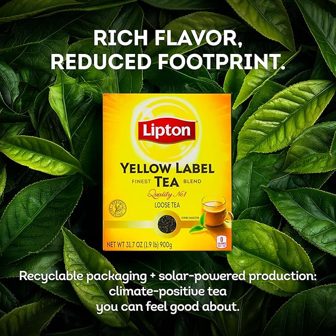 Lipton Yellow Label Finest Blend | Loose Black Tea | Premium Quality | Strong Flavor | Aromatic & Refreshing | 900 Grams (Pack of 1)