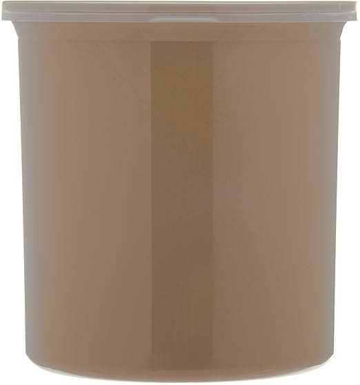 Carlisle FoodService Products Classic Round Storage Container Crock with Lid for Kitchen, Restaurants, Home, Plastic, 1.2 Quarts, Beige