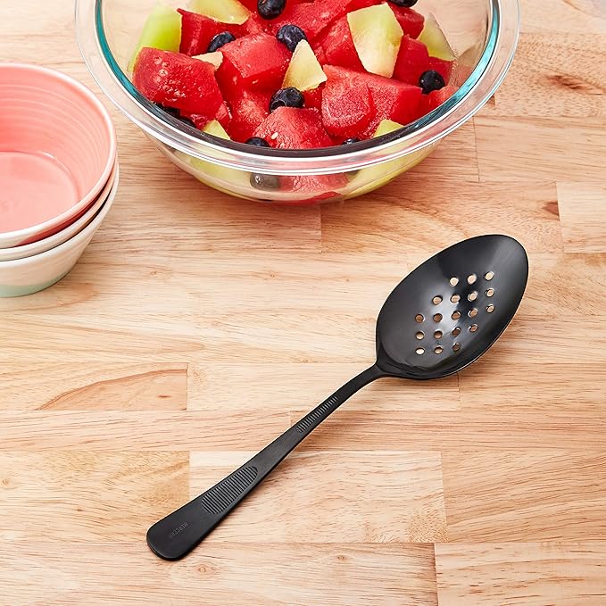 Mercer Culinary 18-8 Stainless Steel Plating Spoon, 9 Inch, Matte Black
