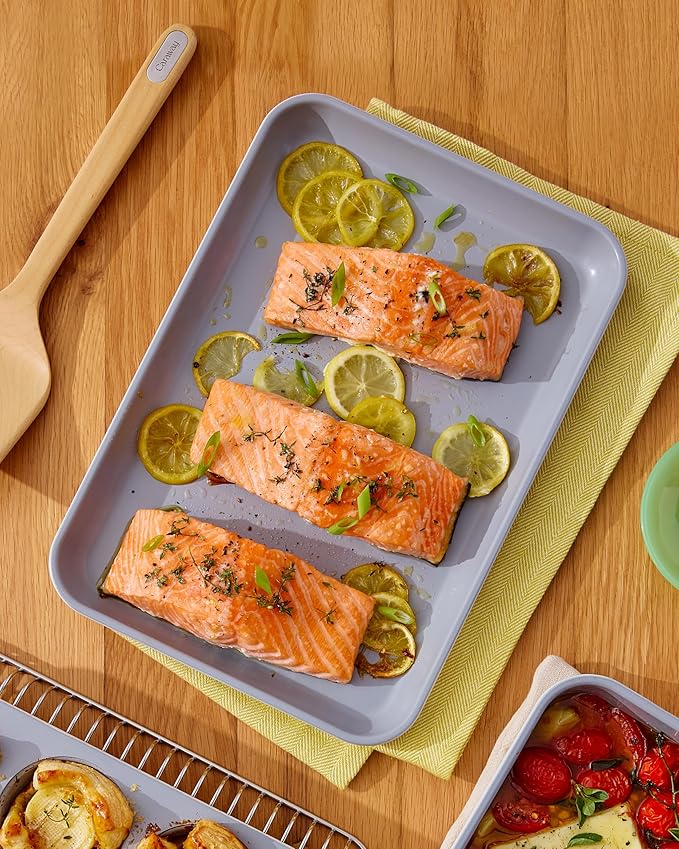 Caraway Nonstick Ceramic Small Baking Sheet (9x13”) – Non-Toxic, PTFE & PFOA Free – Oven Safe – Aluminized Steel Core – Mini Sheet Pan for Baking, Roasting & More - Sage