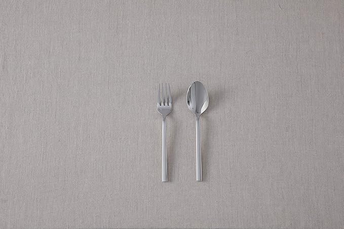 Fortessa Arezzo 18/10 Stainless Steel Flatware, 2 Piece Serving Set, 9.25", Brushed Silver
