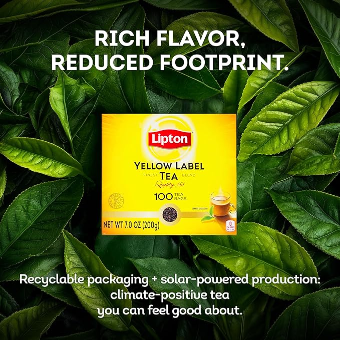 Lipton Yellow Label International Blend | Tea Bags | Premium Tea | Lipton Unsweetened Instant Chai | 200 Grams (Pack of 4)