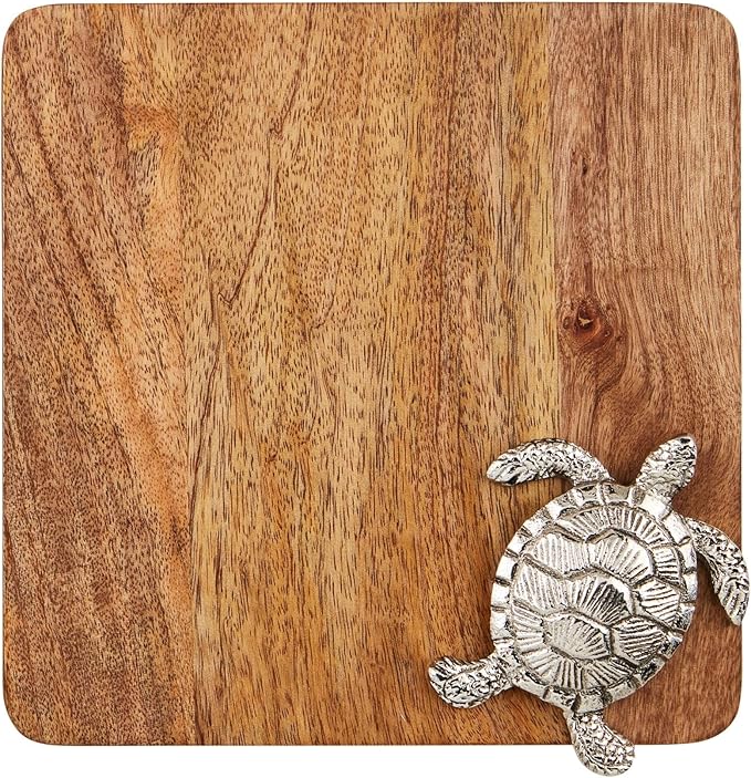 Mud Pie Turtle Sea Metal Icon Board; 8" x 8"