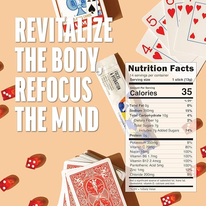 Zest Focus & Productivity Energy Drink – Pineapple Blueberry Clean Energy Powder Packets with 100 mg Caffeine, L-Theanine & 150 mg Alpha GPC Nootropics – Low Sugar Electrolytes for Memory – 14 Sticks