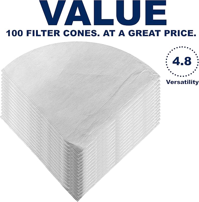 (100 Pack) Commercial 10" Deep Fryer Oil Filters, Maple Syrup Filters, Beeswax Filters, Grease Filter Cones, Best For Restaurants, Cafes, Food Trucks, Hotels