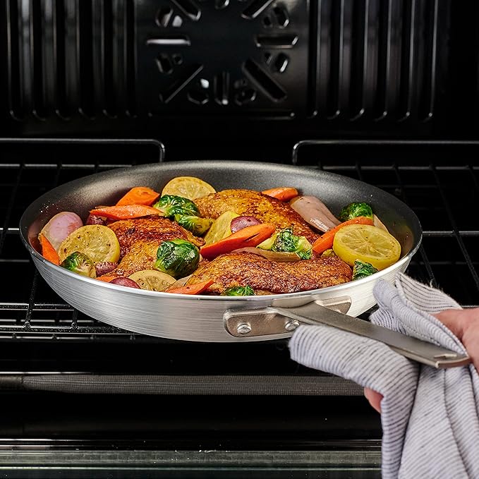 Tramontina Professional 14-Inch Non Stick Extra Large Frying Pan, Heavy-Gauge Aluminum Skillet with Reinforced Nonstick Coating, Red Handle, Dishwasher and Oven Safe