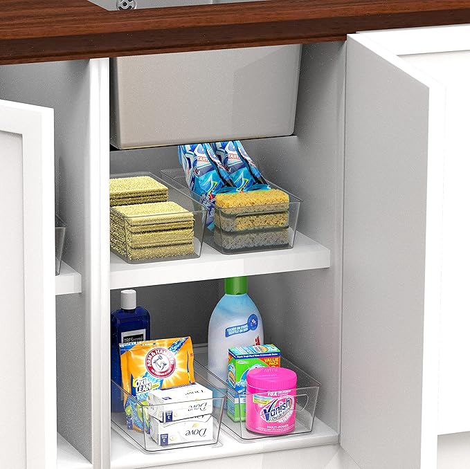 Simple Houseware Freezer Organizer Bins, 12'' x 6'', 2 Packs